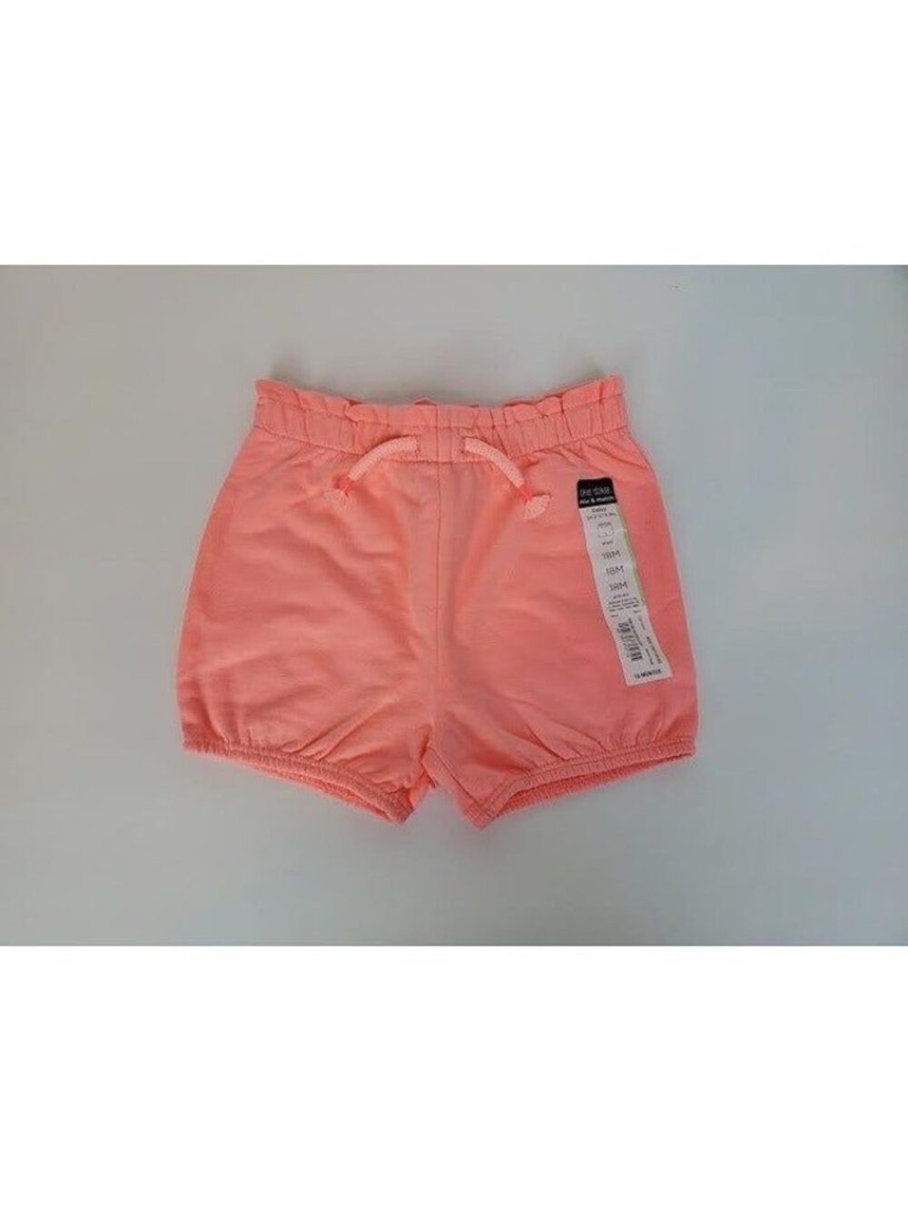 Okie Dokie Infant Baby Girl Pull-On Elastic Waist Neon Apricot Shorts 18M